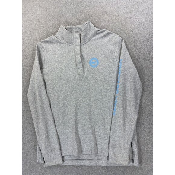 Vineyard Vines 1/4 Snap Logo Pullover Sweatshirt‎ (Women's Medium) Gray - Picture 1 of 12